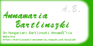 annamaria bartlinszki business card